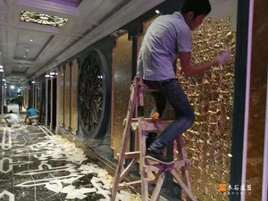 安康悦豪KTV贴金箔